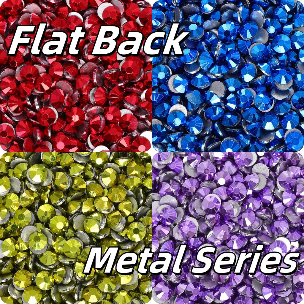 Factory Direct Wholesale Latest Fashion Flat Back Rhinestones Glass Crystal Metallic Series Rhinestone Accessories for Garment