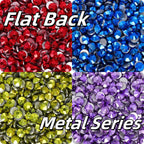Factory Direct Wholesale Latest Fashion Flat Back Rhinestones Glass Crystal Metallic Series Rhinestone Accessories for Garment