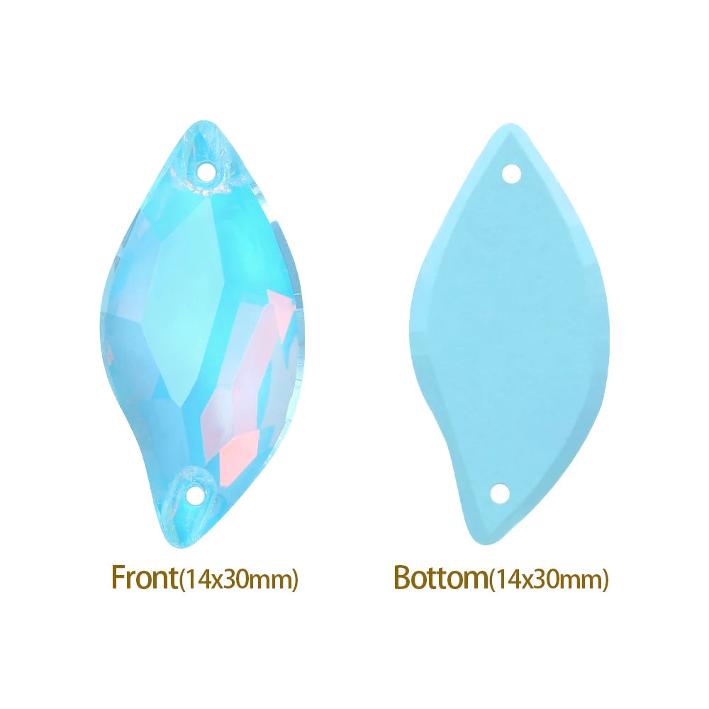 3254 QIYI Innovative Design Top Quality Grade AAAAAA Durable Clear Hard Pure Glass Flat Back Latest Fashion Sew-on Stone