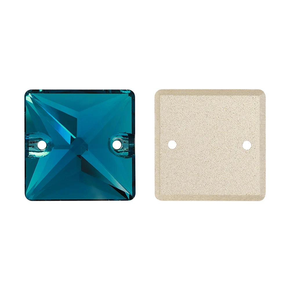 Wholesale Custom Square Sew-on Loose Rhinestones 5A Quality Crystal FlatBack 2 Holes 12 Facets Sewing Bling Decoration