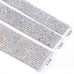 QIYI Wholesale Rhinestone Tape Self Adhesive Rhinestones Trimming Bling Crystal Glass Sheets Roll Wrap Sticker for Tumbler