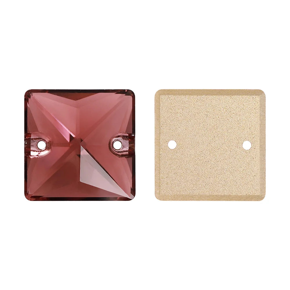Wholesale Custom Square Sew-on Loose Rhinestones 5A Quality Crystal FlatBack 2 Holes 12 Facets Sewing Bling Decoration