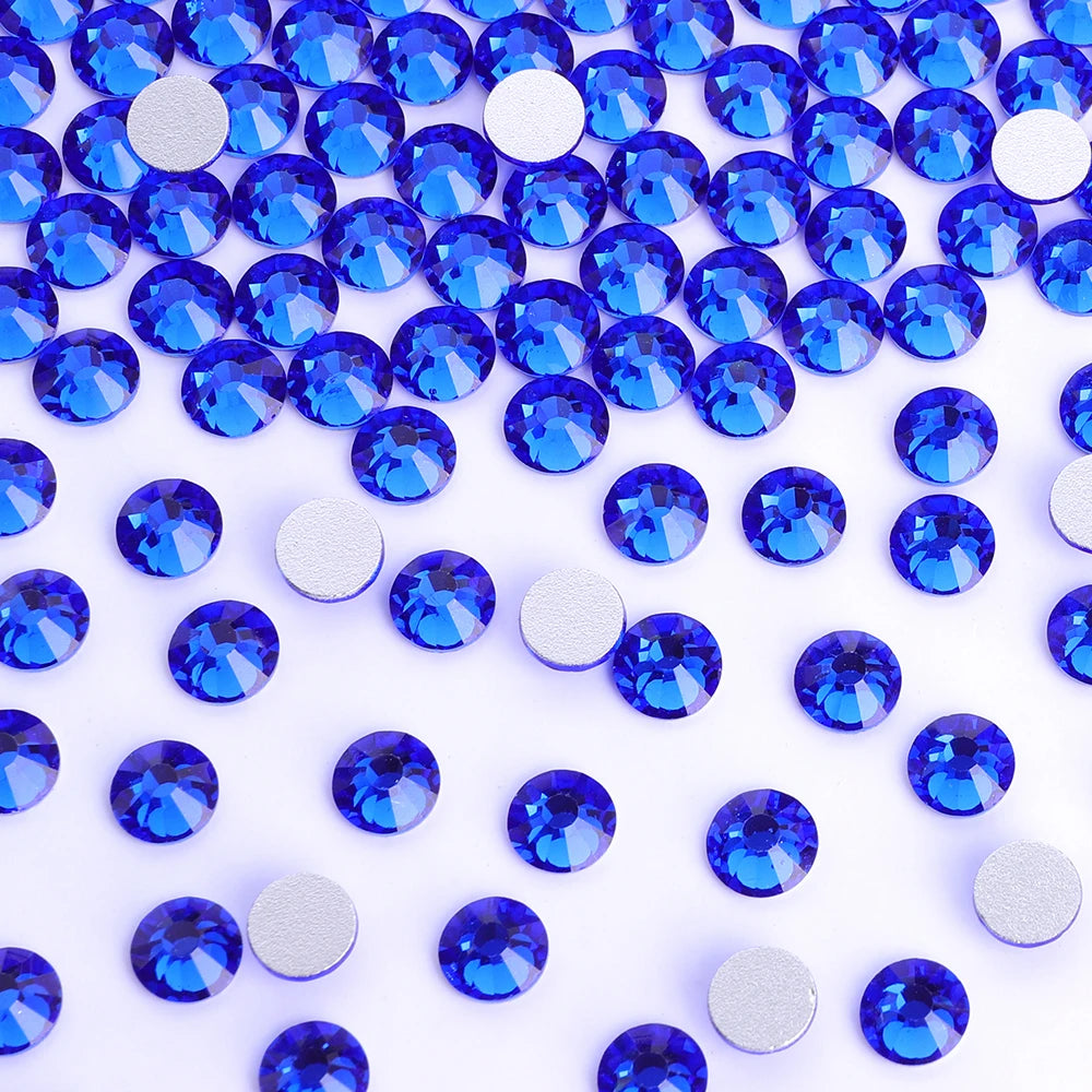Wholesale 14400pcs Glass Crystal Glue on Rhinestones Bulk Non Hotfix Flatback Rhinestones for Wedding Accessories