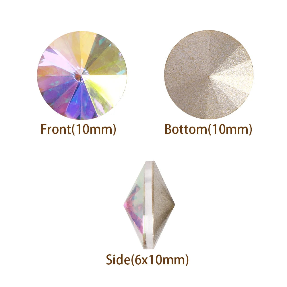 Qiyi New Arrival Rivoli Fancy Shape Eco-friendly Materials Trendy Design K9 Glass High Quality Grade AAAAAA Point Rhinestone