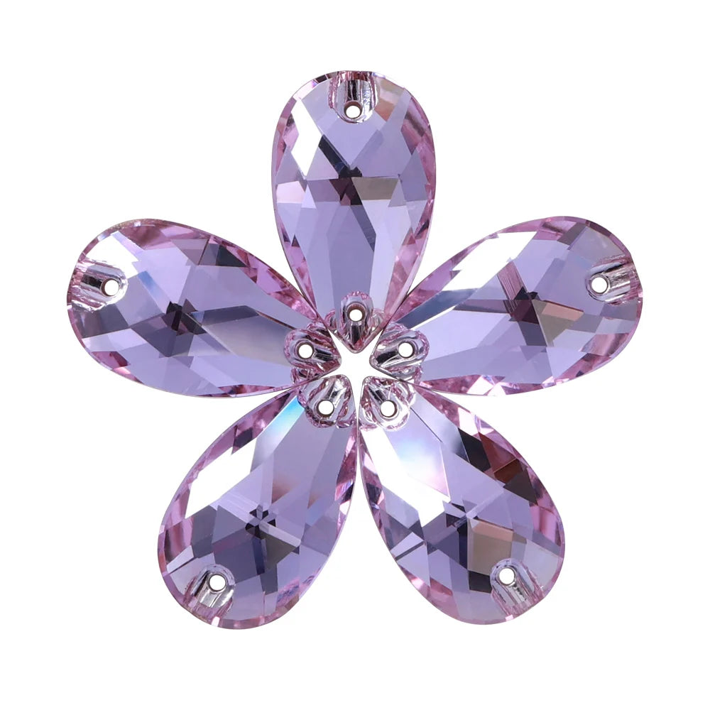 Wholesale  Drop Sew-on Stone K9 Crystal Flat Back  Rhinestones  Crystal for Sewing Glass Fancy Sew on Drop 3230