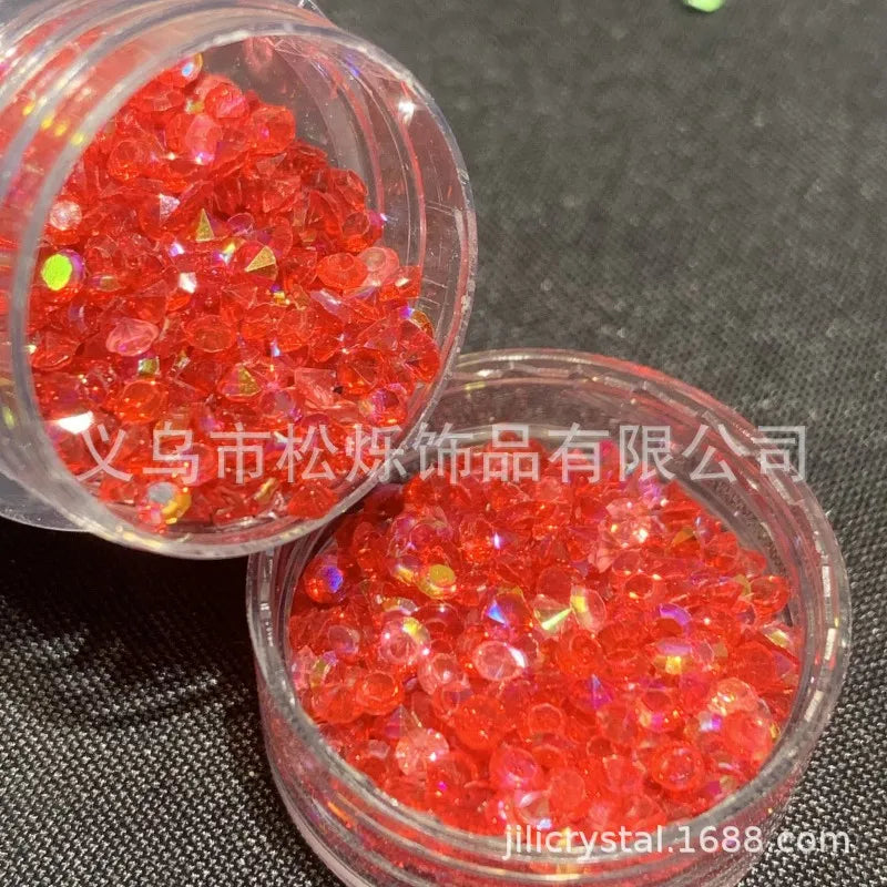 Wholesale Unique Gradient Coloured Plastic Resin Rhinestones Loose Beads for DIY Accessories Bulk Craft Materials