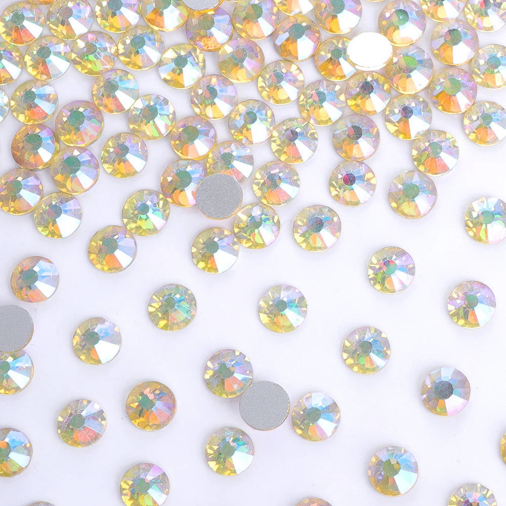 Wholesale Glitter Glass AB Crystals Nail Art Rhinestones Flat Back Non Hotfix Rhinestone Diamond for Fashion Jewelry Earring