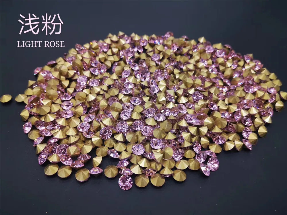 Factory Wholesale SS6 Nail Rhinestone Pointed Back Strass Non-Hotfix Glass Rhinestone DIY Jewelry Decoration Garments Materials