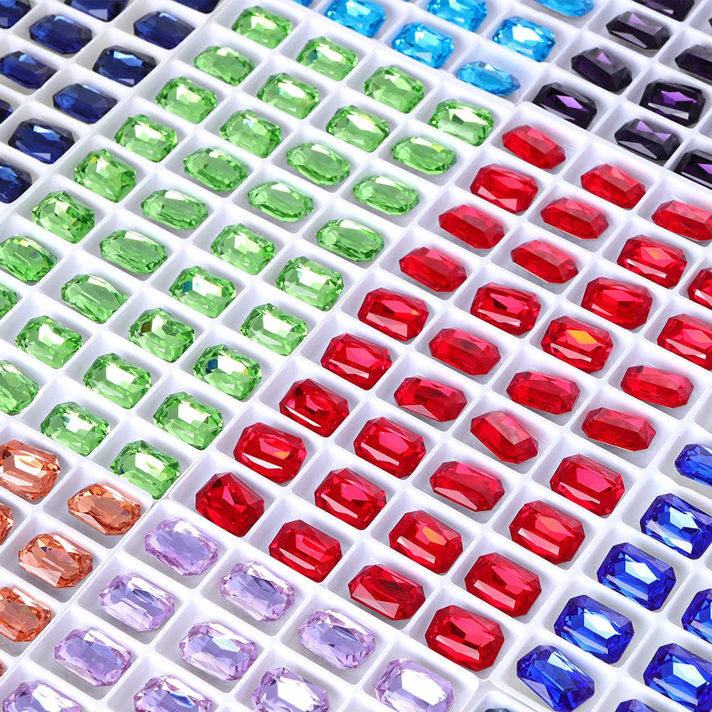 New Shape Hot Selling Maxi Cushion Octagon K9 Glass High Quality Durable Innovative Design Popular Decoration Point Back Stones