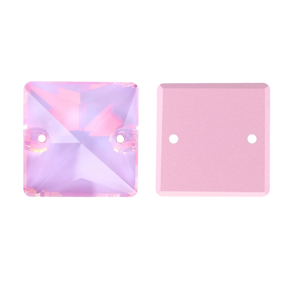 Wholesale Custom Square Sew-on Loose Rhinestones 5A Quality Crystal FlatBack 2 Holes 12 Facets Sewing Bling Decoration