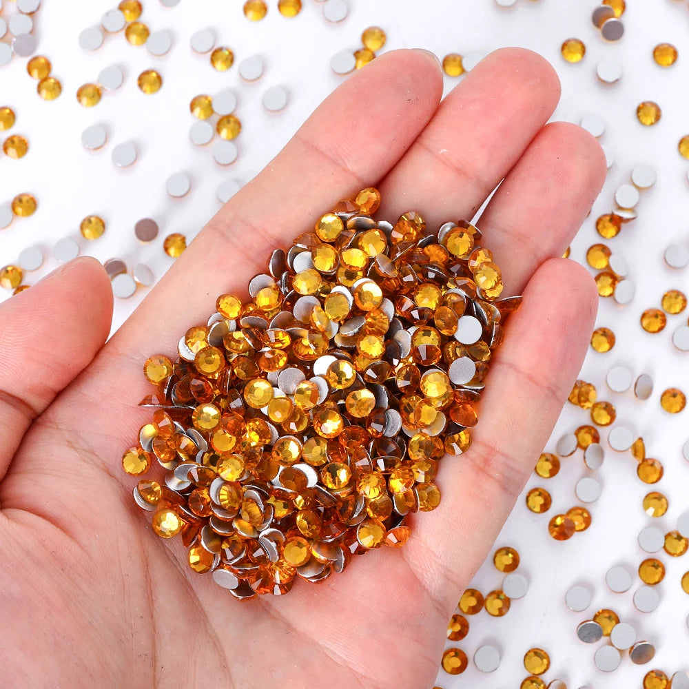 Wholesale Bling Bling Ss3 Ss50 Non Hotfix Brown Glass Rhinestones Nail Rhinestone for Nail Art Decoration