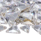 Customizable Triangle Crystal Glass Loose Rhinestones Sew-On Flatback 12mm/16mm/22mm for Wedding Dresses & Garments