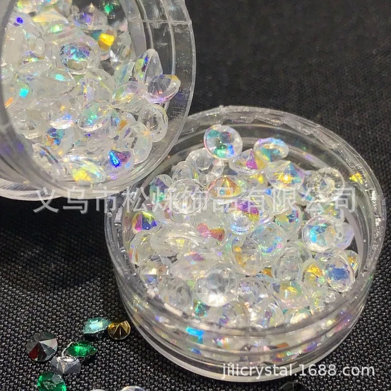 Wholesale Unique Gradient Coloured Plastic Resin Rhinestones Loose Beads for DIY Accessories Bulk Craft Materials