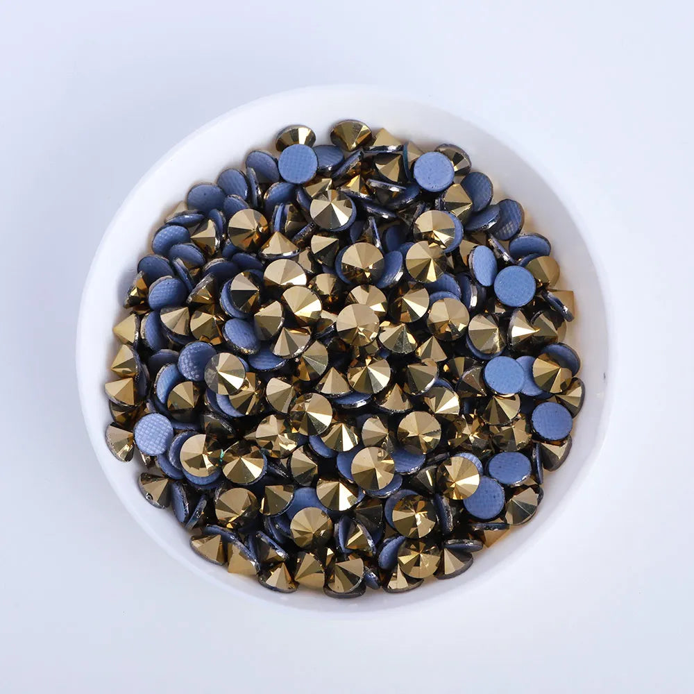 Wholesale HotFix Steeple Glass Rhinestone Crystals Art Rhinestones Flat Back Glass Bling for  Perfume Bottle Rhinestone