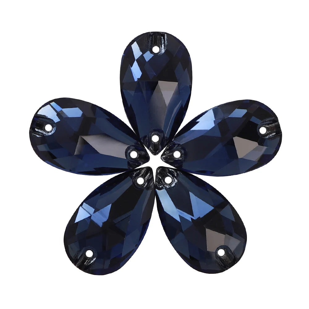 Wholesale 7x12 10x14 11x18 13x22 17x28 mm Raindrop Sew-on Rhinestones Non Hotfix Flatback Sewing Strass Bling for Jewelry Dress