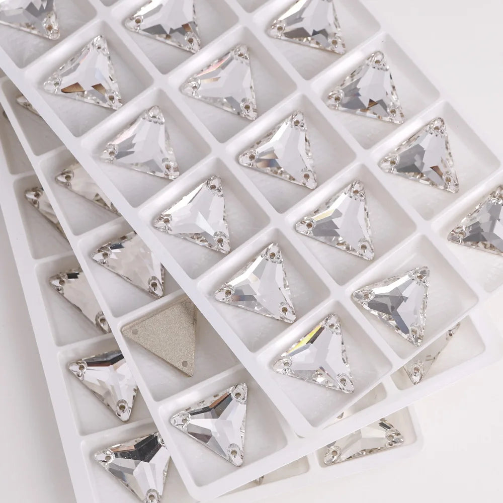 Triangle 80+Colors Sew on Rhinestones 3270 Glass Fancy Glass Flat Back Bling Bling Diamond Stone for Fashion Jewelry Clothes