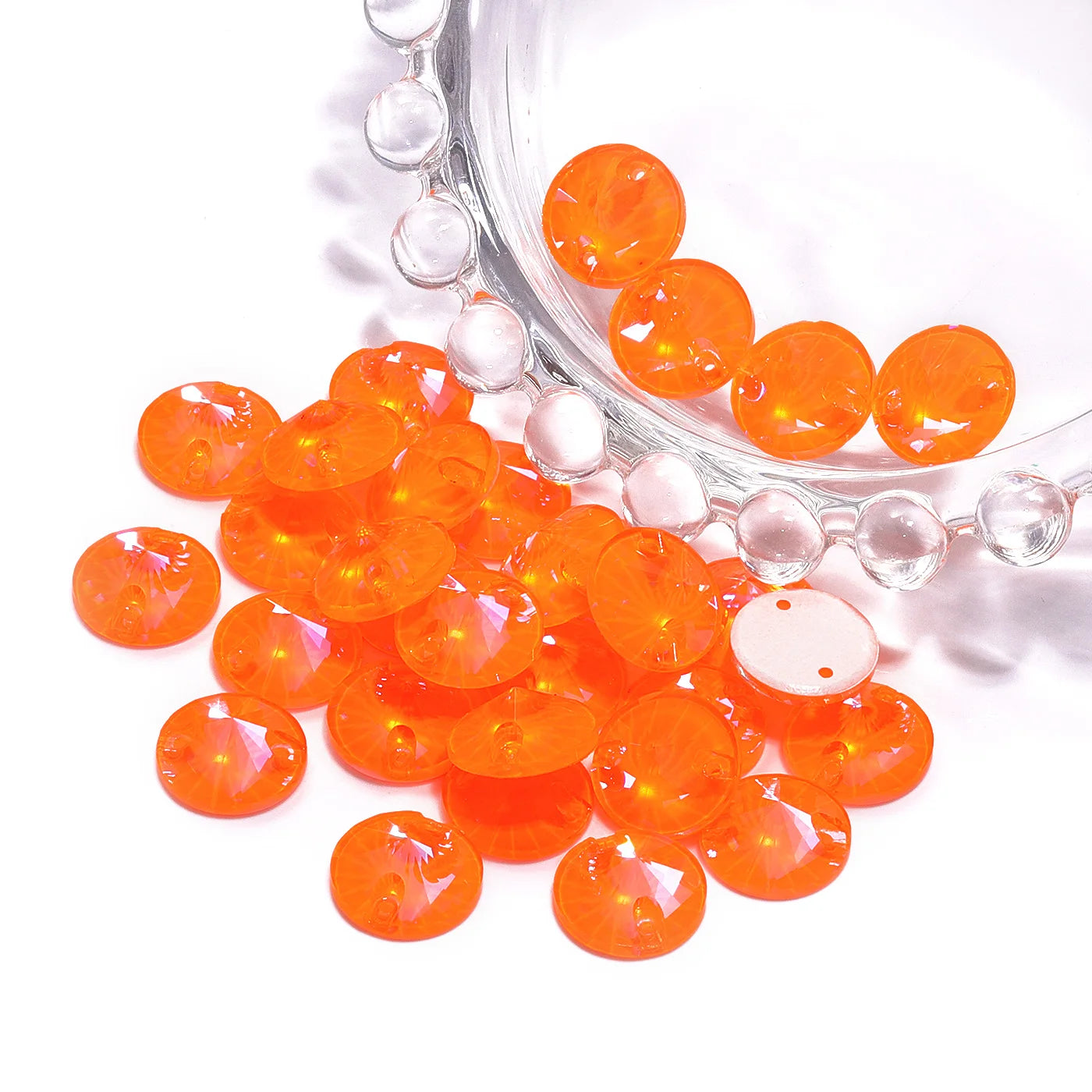 Ready to Ship Neon Rivoli Rhinestones 55 Colors Crystal  Sew-on Rhinestones Glass Clothing Flatback Sewing Stones for Women