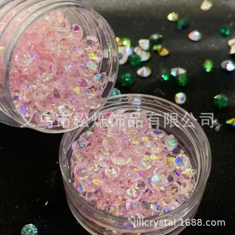 Wholesale Unique Gradient Coloured Plastic Resin Rhinestones Loose Beads for DIY Accessories Bulk Craft Materials