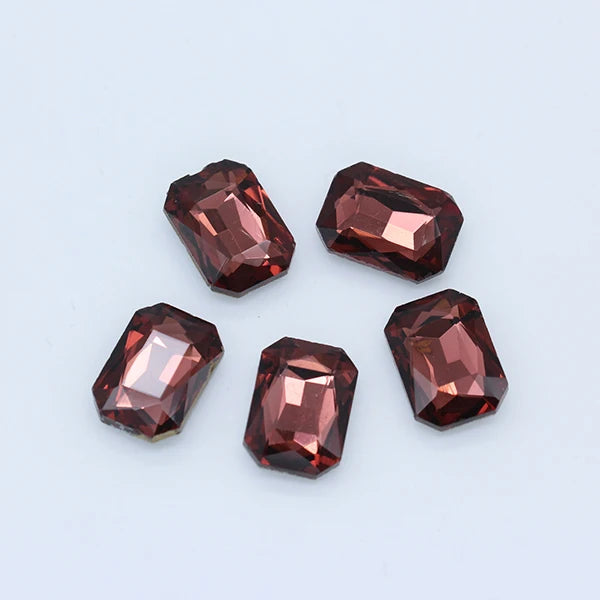 24-colors Rectangle fancy Glass stone pointed back foiled crystal rhinestone Jewels Counter decorations clothes shoes bags Gems