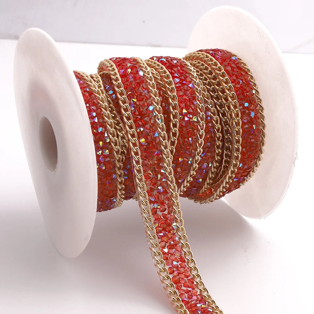 Wholesale Colorful Custom Diamond Tape  Rhinestone Applique Glitter Strass Rhinestones Trinnming Gem for DIY  Decoration