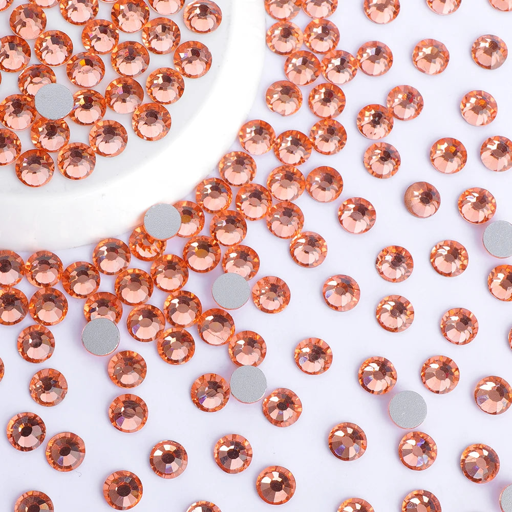 QIYI Wholesale 14400pcs Bulk Package Flatback Rhinestones Glitter Bling Glue on Luminous Rhinestones for Accessories