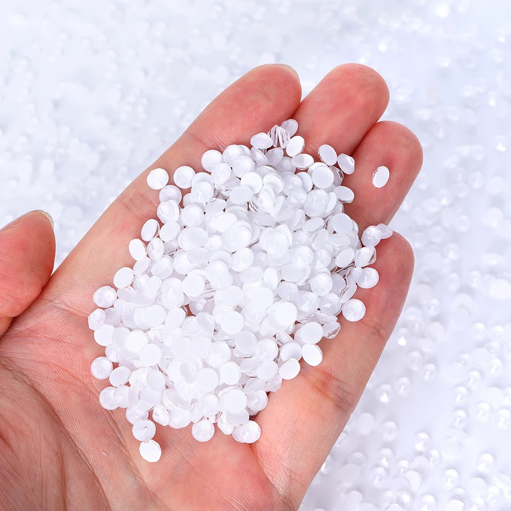 16Cuts Neon White Colors Glass Crystal Rhinestone SS10-SS40 8 Big 8 Small Crystal Strass Bling Bling Flatback Rhinestones