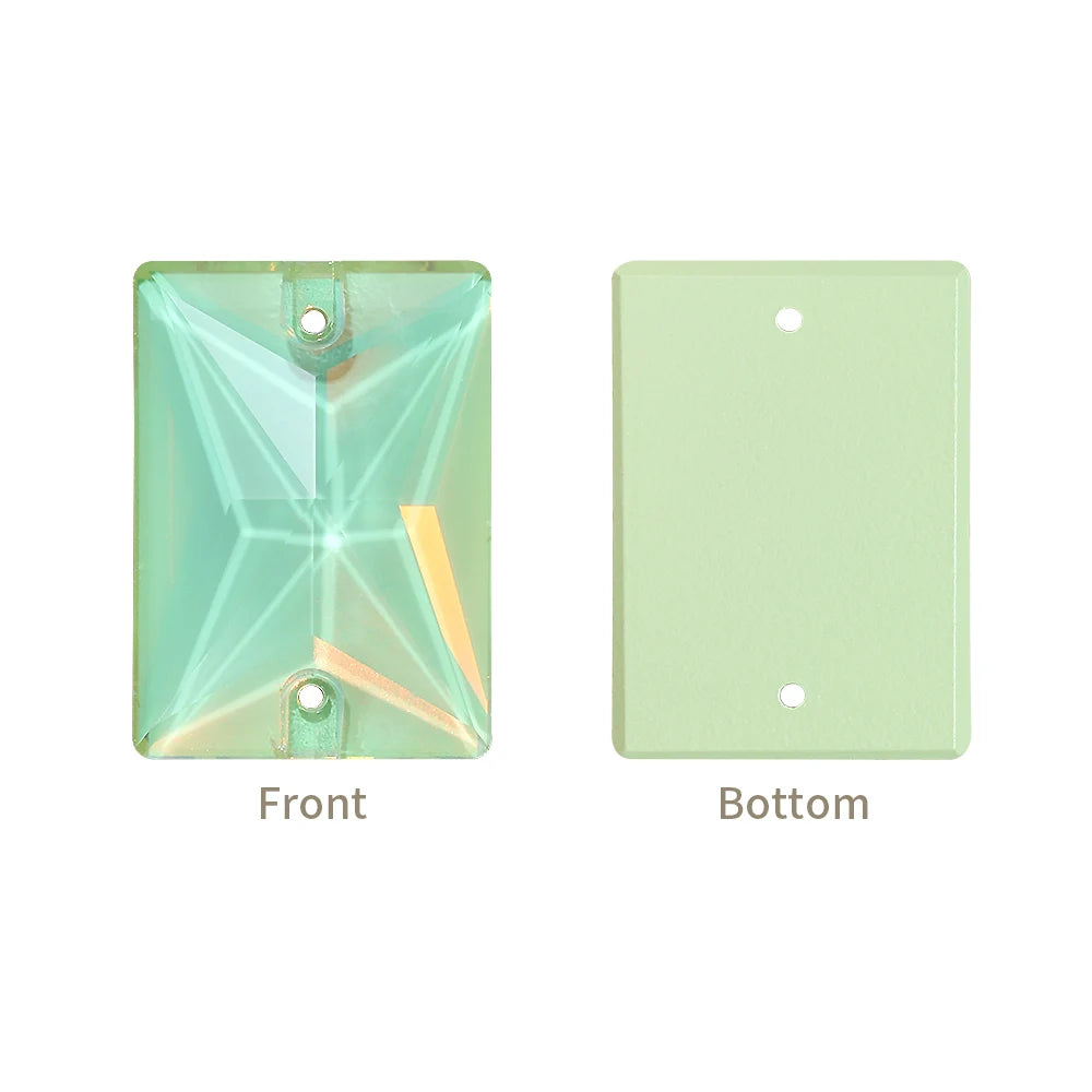 QIYI Multi Colors and Size Rectangle Sew-on Stone for Choice Clear Glass Flat Back Top Quality Sew on Rhinestones (3250)