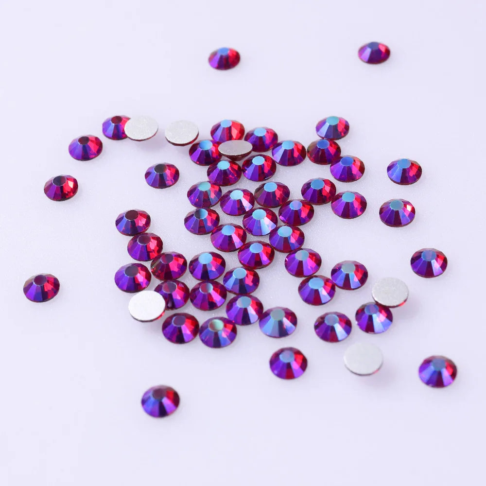 Top Selling Glass Crystals AB Colors Nail Art Rhinestones Flat Back Non Hotfix Rhinestone Diamond for Fashion Jewelry Earring