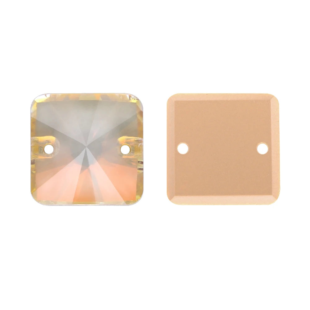 New Arrival Hot Selling Rivoli Square Shape Latest Fashion New Design Top Quality Flat Back Glass Sew-on Rhinestones (3201)