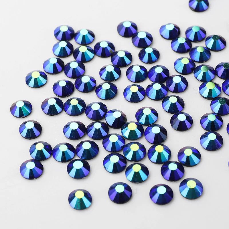 Customized Rhinestone Supplier Glass Crystals Nail Art Rhinestones SS10 Non Hot Fix Diamond AB Rhinestone Bling for Garment Nail