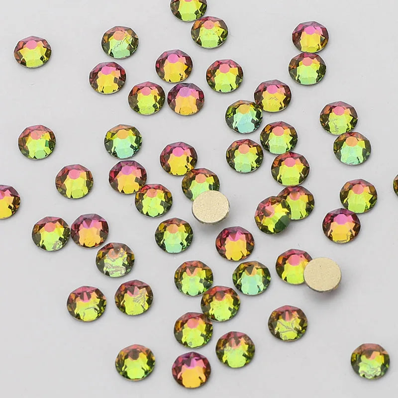Wholesale Bulk 14400pcs Complete Colors 2088 16 Cut 8big8small AB Color Glass Rhinestones Gold Flatback Non Hotfix for Nail Art