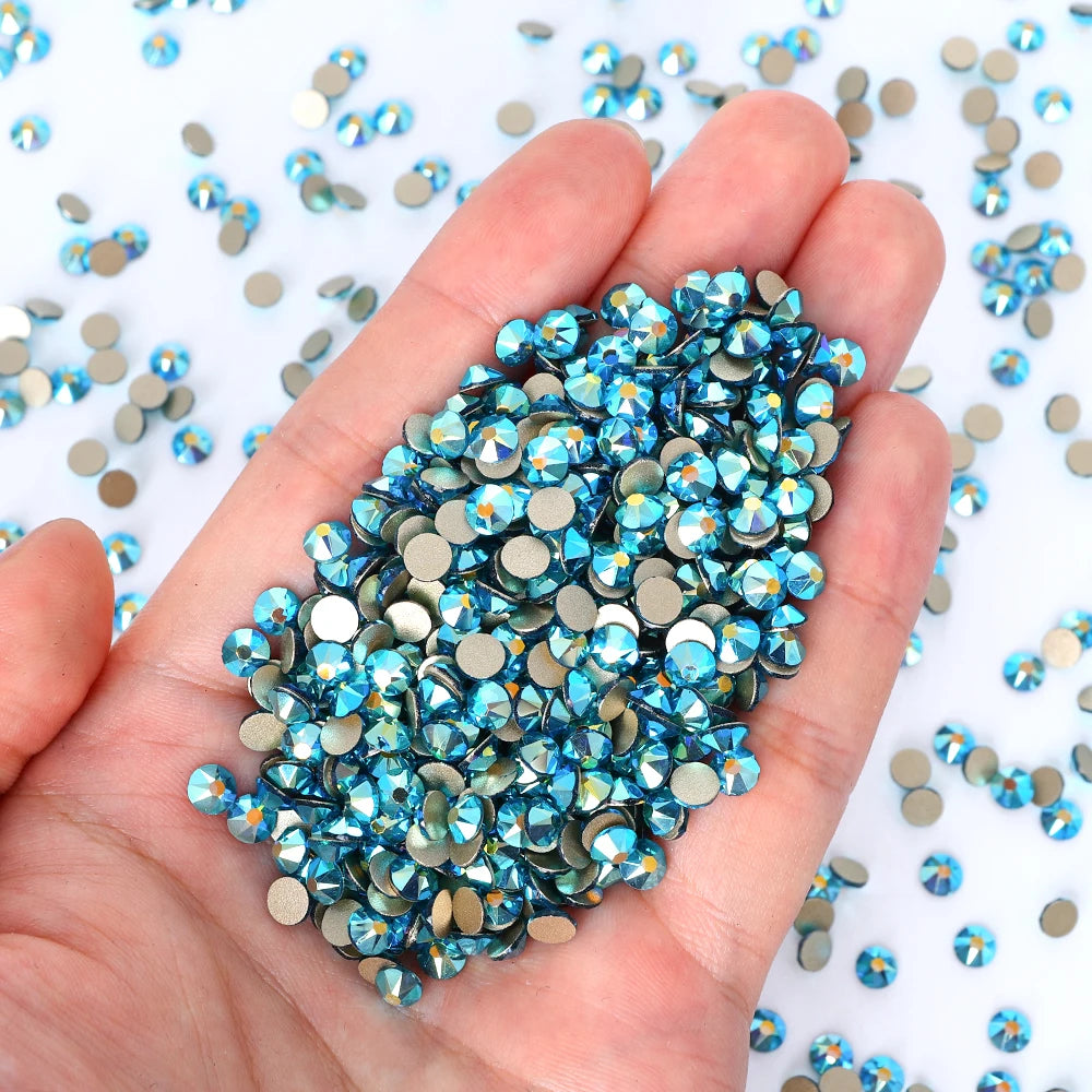 Top Quality 2088 Crystal Glass Rhinestones 16 Cut Facets Round Flatback Diamond Strass AB in Bulk Stones for Cloth Tumbler