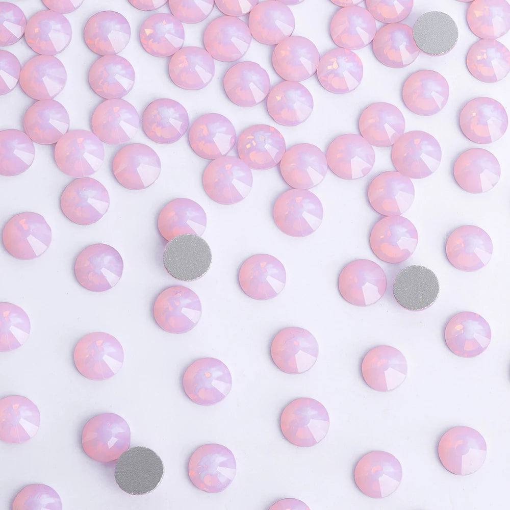 34Kinds Pink Color SS6-SS30 Crystal Rhinestones Bling Bling Glitter Glue on Rhinestones for Gymnastics Performance Clothing