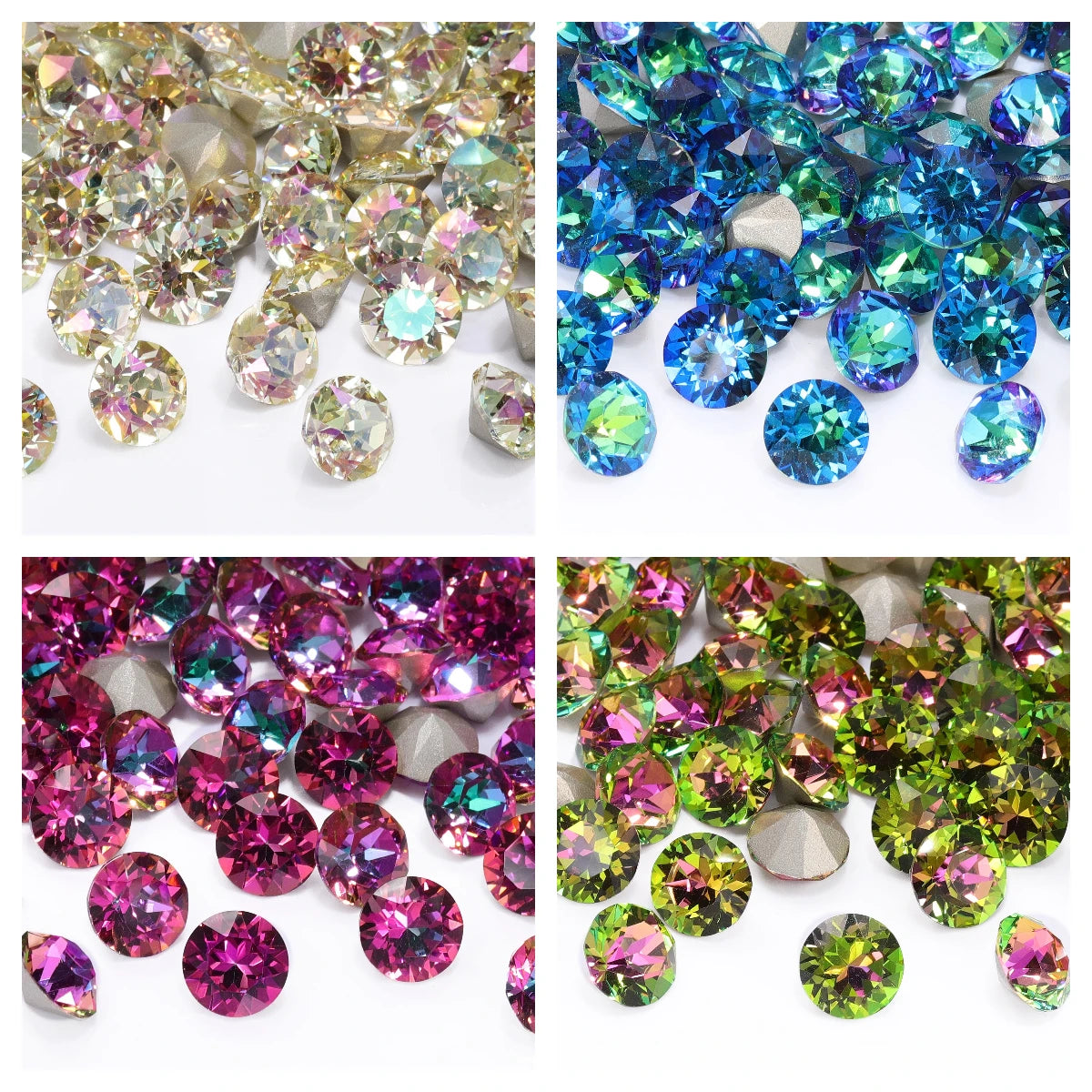 QIYI 2024 New Arrival Factory Wholesale AB Colors Grade AAAAAA Luxury K9 XIRIUS Chaton Pointback Rhinestone for Decoration Cloth