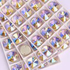 Ready to Ship Neon Rivoli Rhinestones 55 Colors Crystal  Sew-on Rhinestones Glass Clothing Flatback Sewing Stones for Women