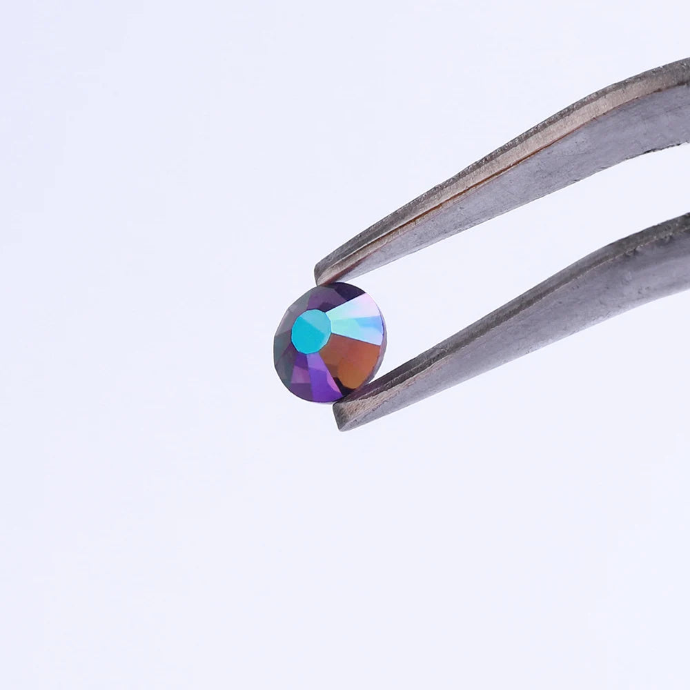 Diamond Stone Champagne Factory Wholesale Crystal AB Glass Flat Back Non Hot Fix Crystal Rhinestone in Bulk Silver 1 Bag Glue on