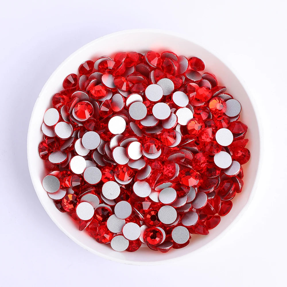 QIYI Factory Wholesale High Quality Fashion Regular Cut Red Line Non Hofix Glass Flat Back Rhinestone for DIY Garments Nail Art