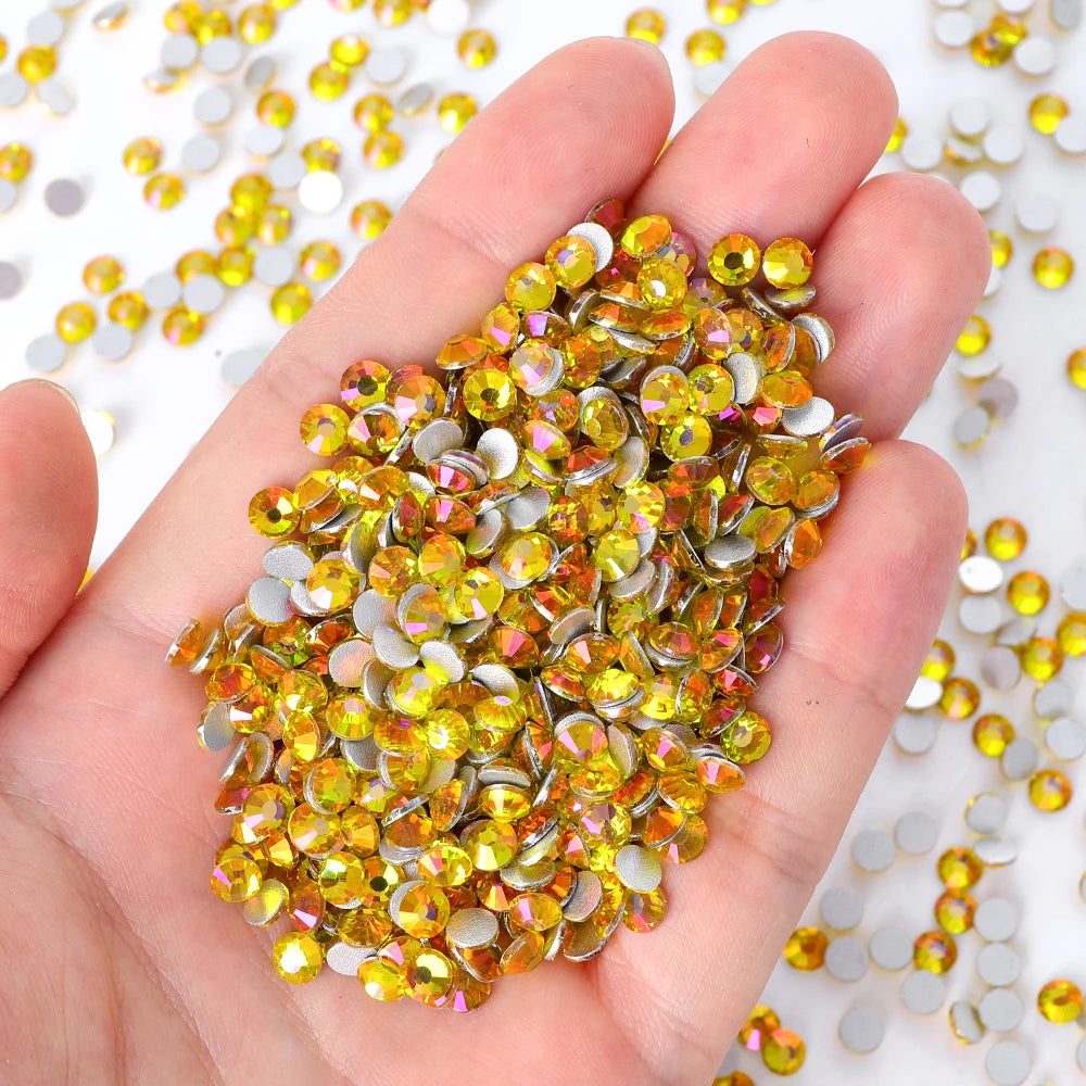 QY Wholesale SS3-SS50 Colorful Non Hotfix Rhinestones Bulk Glitter Crystal Glue on Strass Diamond Rhinestone Bling for Tumbler