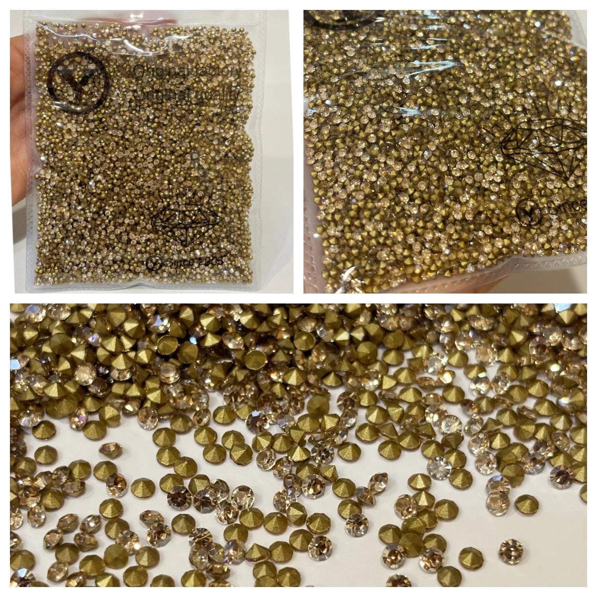 SS4.5 Golden Shadow Rhinestone Wholesale Point Back Glass Crystal Nail Art DIY Garment Accessories Rhinestone