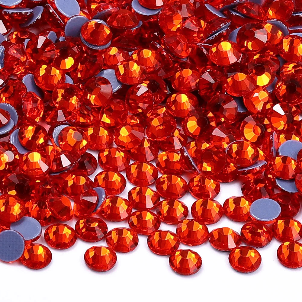 Ready Stock Flat Back Hotfix Glass Crystal Rhinestone Round Hotfix Crystal Stone Girls Love Bling Bling for Clothing Accessories