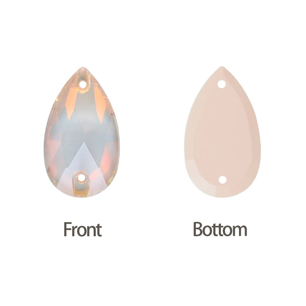 High Quality Hand-Sew on DIY Drill Drop-Shaped  Glass Crystal Rhinestone Sew-On  Setting for Shoes & Dresses for Fashion