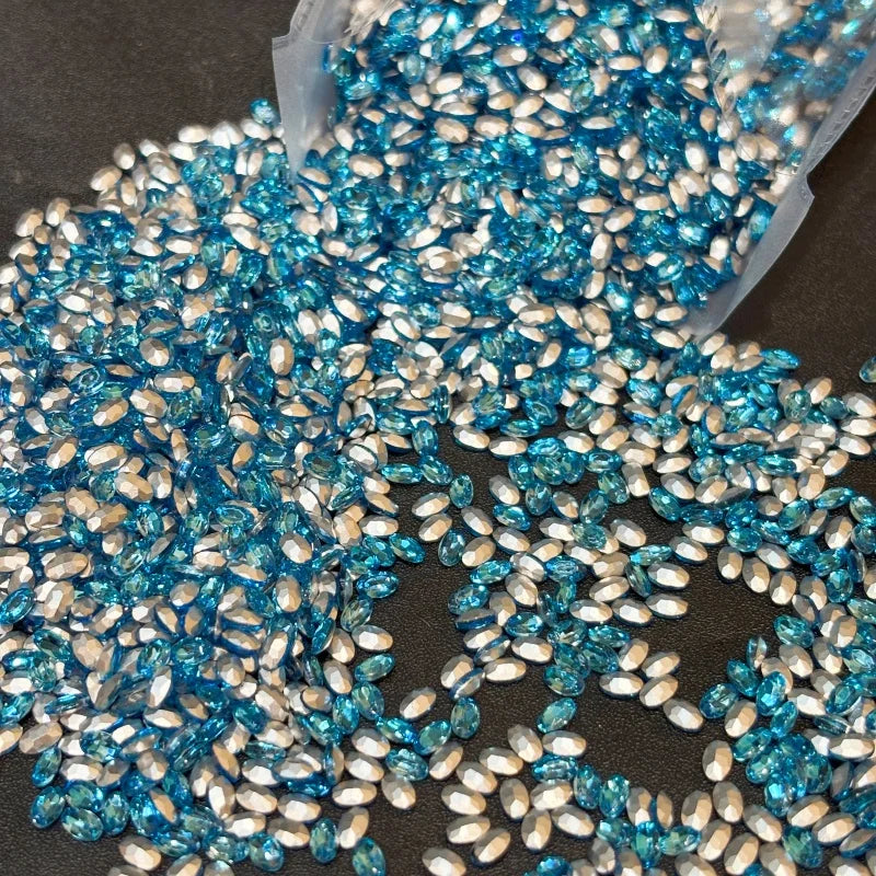 Wholesale Oval-shaped Pointed-back Glass Rhinestones Nail Art Bags Garments Shoe Jewelry Decoration Rhinestone