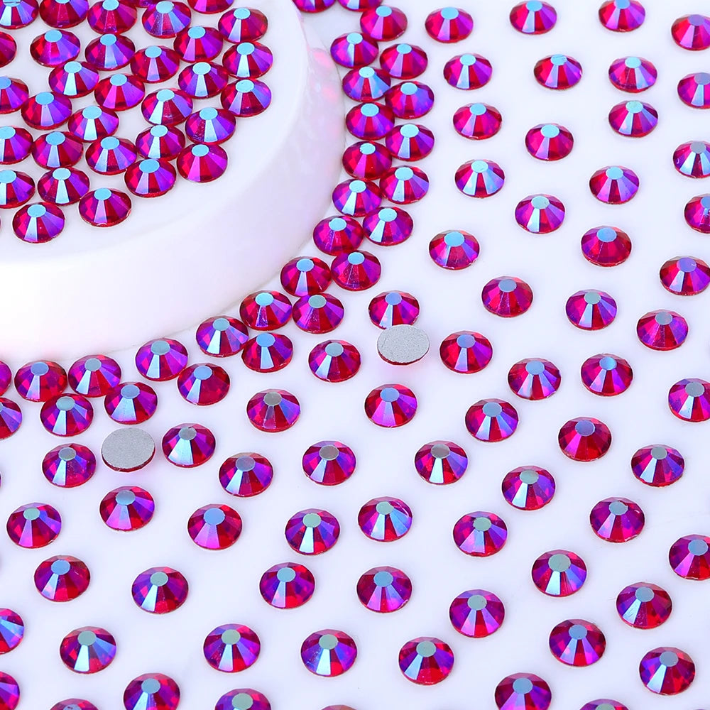 QIYI Wholesale 14400pcs Bulk Package Flatback Rhinestones Glitter Bling Glue on Luminous Rhinestones for Accessories