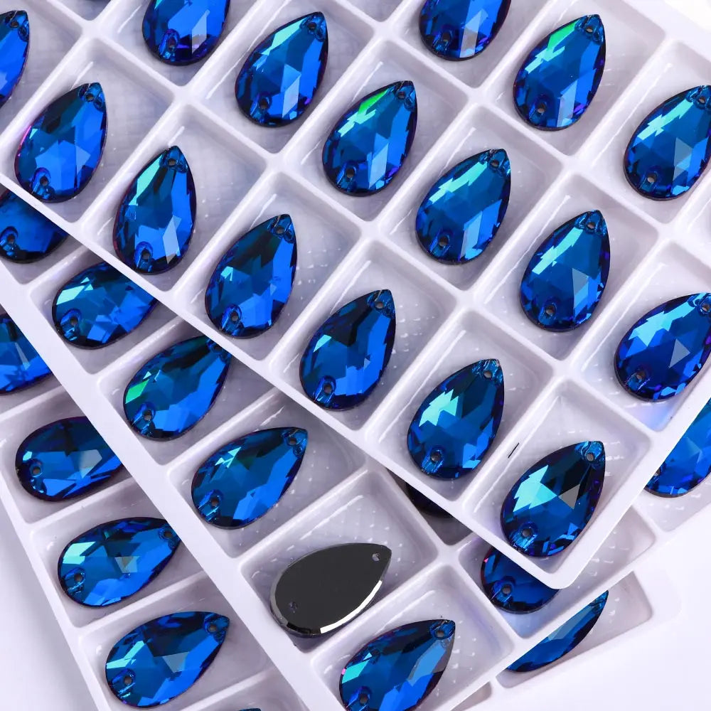 Wholesales Customize New Trend Drop  Shapes Colors Crystal Beads Sewing-On Rhinestones for Jewelry Clothes