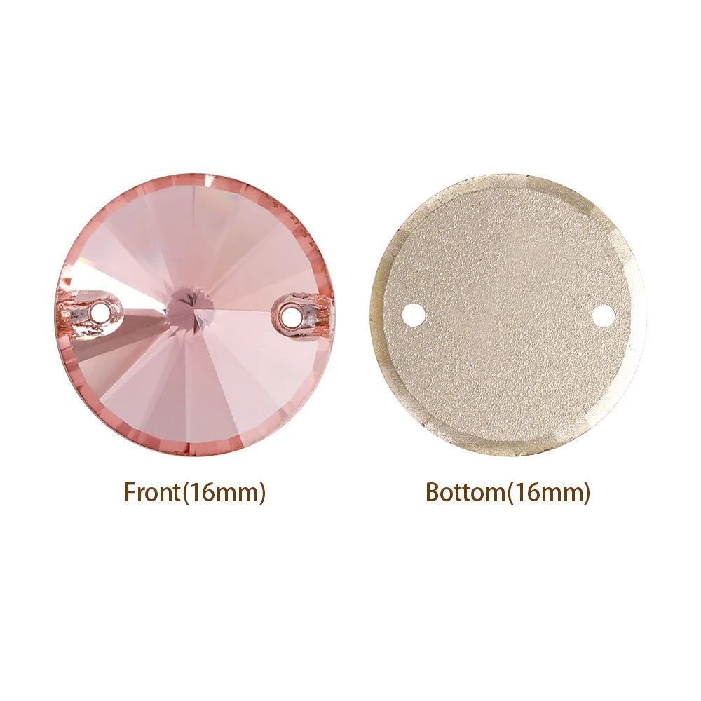 3200 QIYI Innovative Design Top Quality Rivoli Shape Flat Back Glass Crystal Sew on Rhinestones for Designer Garment Decoration