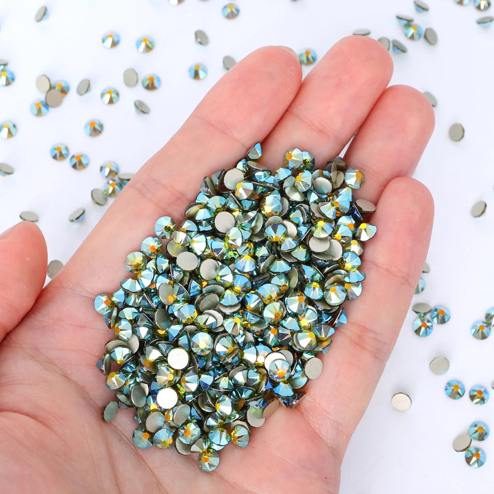 Top Quality 2088 Crystal Glass Rhinestones 16 Cut Facets Round Flatback Diamond Strass AB in Bulk Stones for Cloth Tumbler
