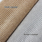 45*120cm 3mm SS12 High Quality Glass Crystal Hot Fix Rhinestone Aluminum Mesh Metallic Adhesive Sheets for Dancing Garment