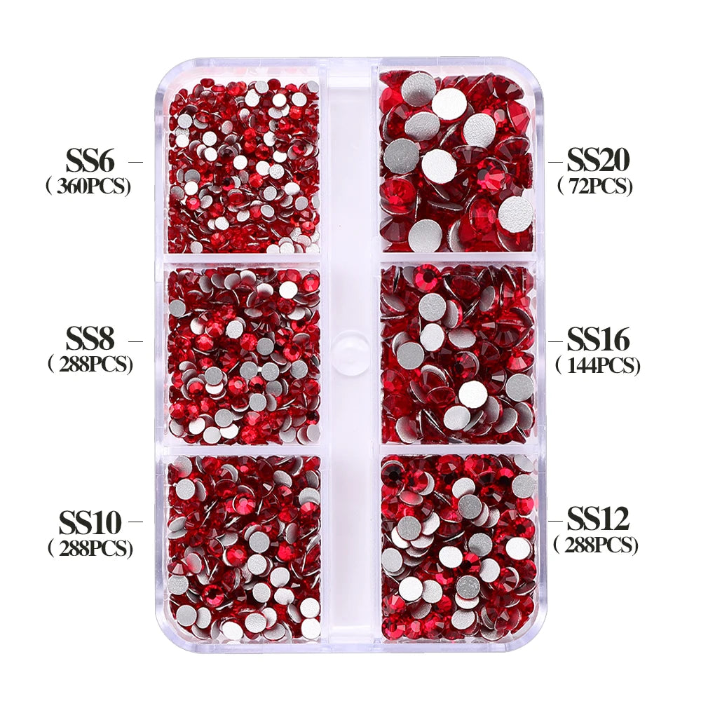 Wholesale Round Crystal Mixed Size Ss6-ss20 Flat Back Non Hot Fix Rhinestones With Box Package