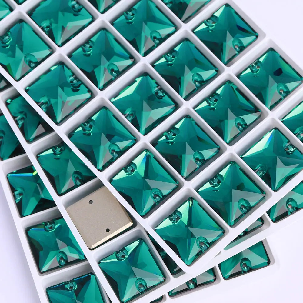 QIYI 3240 High Quality K9 Glass Crystal Rhinestones Glass Beads Triangle Sew-on Crystal Stones for Wedding Dress Bags Shoes