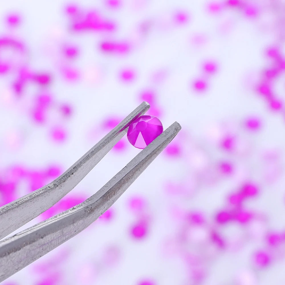 16Cuts Neon Purple Colors Glass Crystal Rhinestone SS10-SS30 8 Big 8 Small Crystal Strass Bling Bling Flatback Grade AAAAAA